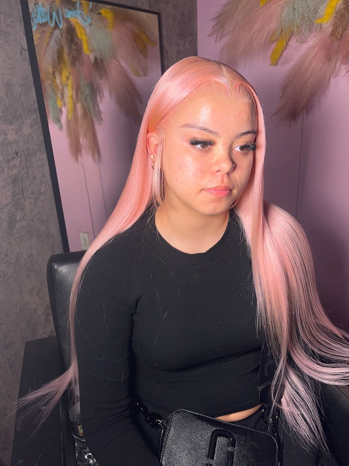 Salmon Pink Body Wave & Straight Wig | 13x6 HD Lace Front | 100% Virgin Human Hair | Pre-Plucked | Kimone's Hair Deluxe Kimone's Hair Deluxe