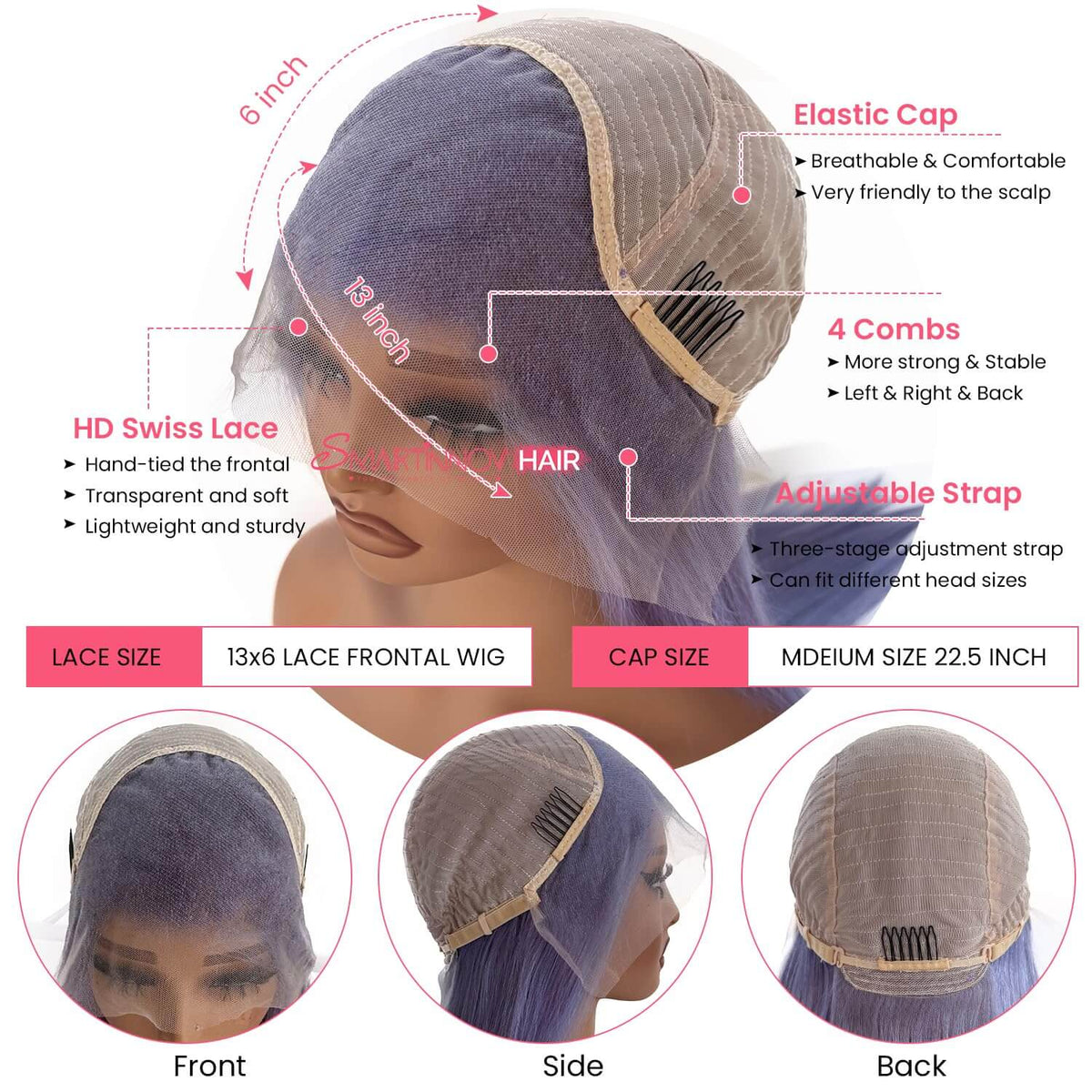 Lavender Loose Deep Wave Wig | Mermaid Hair | 13x6 HD Lace | 18-32 Inches