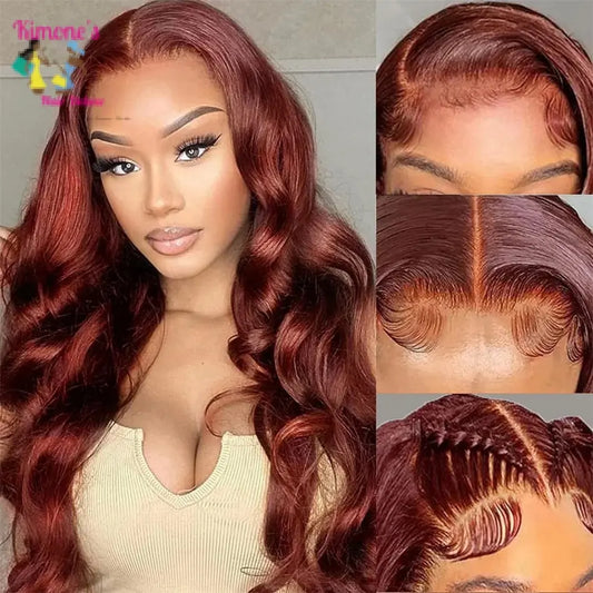 Reddish Brown Body Wave Wig | 13x6 & 13x4 HD Lace Front | 4x4 & 5x5 Closure | 180%-200% Density | Kimone's Hair Deluxe Kimone's Hair Deluxe