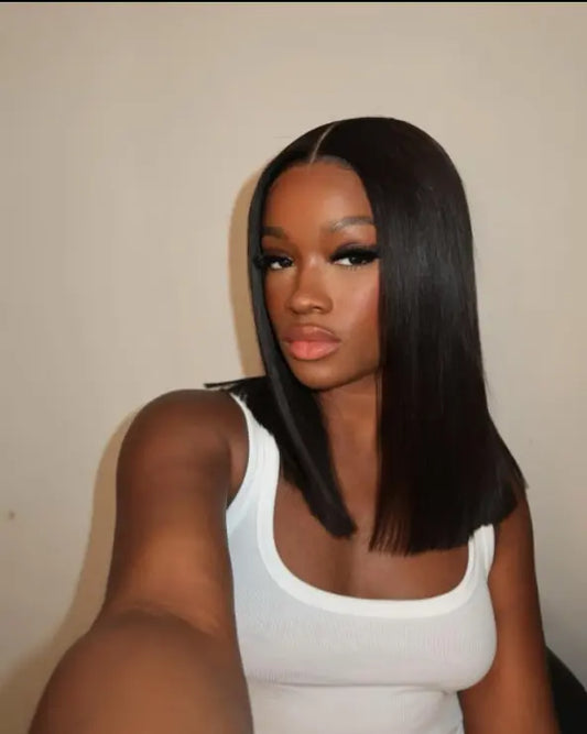 Kinky Straight Bob Wig | Clean Girl Aesthetic | Glueless | 7x5, 13x4, 13x6 HD Lace & 4x4 | Kimone's Hair Deluxe Kimone's Hair Deluxe