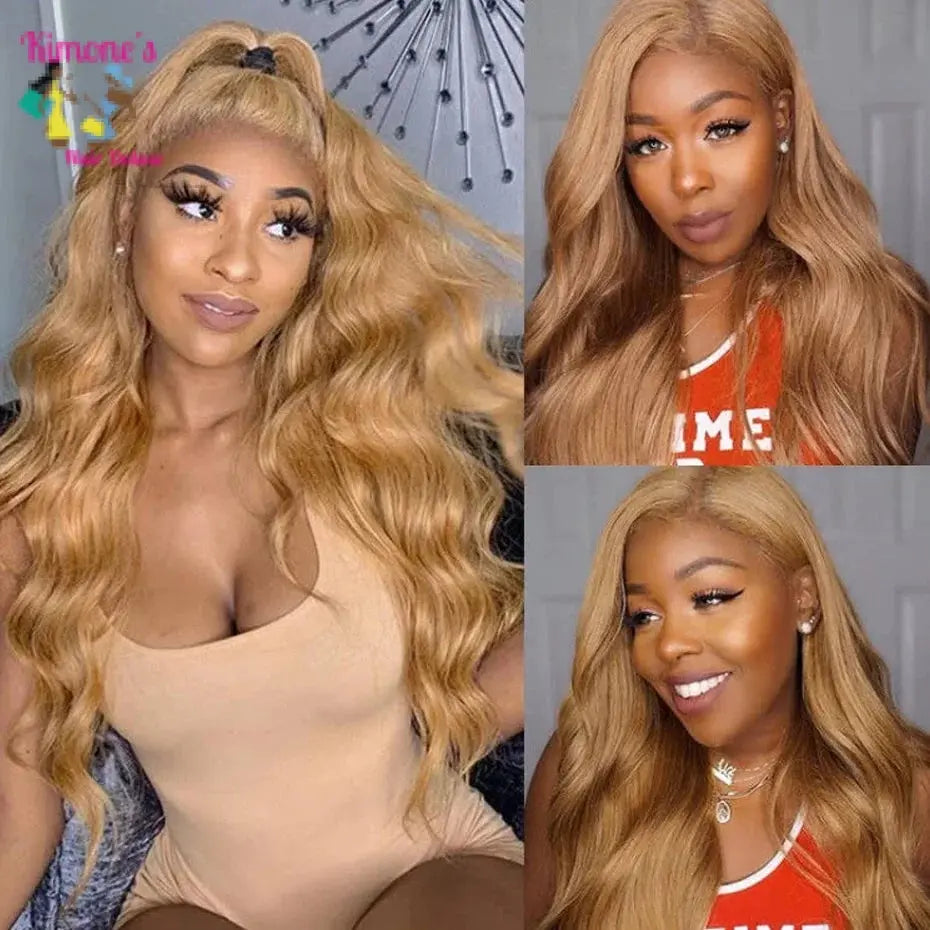 #27 Honey Blonde Body Wave Wig | 13x6 HD Lace Front | 180%-210% Density | Brazilian Human Hair | Kimone's Hair Deluxe Kimone's Hair Deluxe