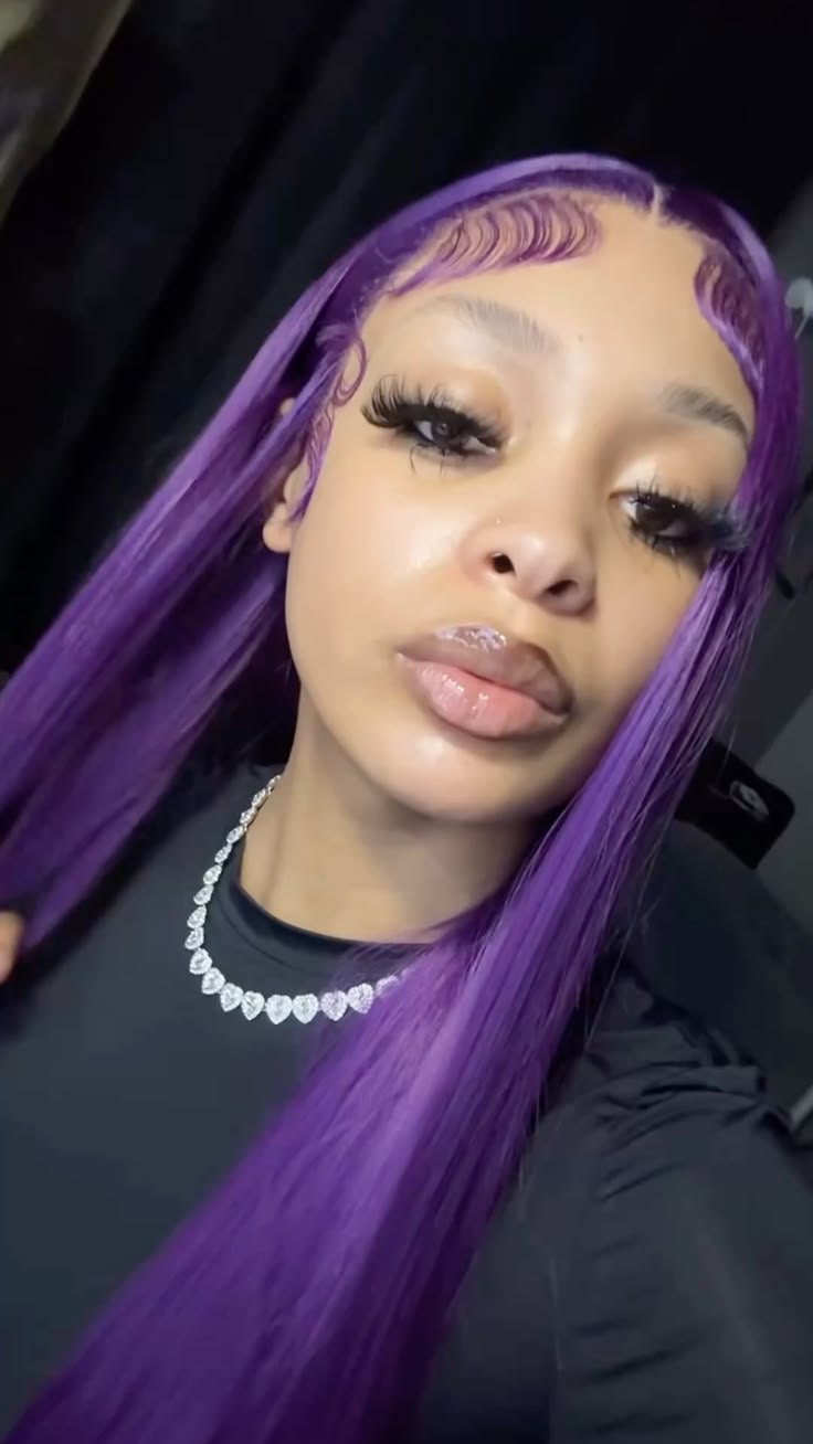 Purple Body Wave & Straight Wig | 13x6 HD Lace Front | Virgin Human Hair | Pre-Plucked | Kimone's Hair Deluxe Kimone's Hair Deluxe