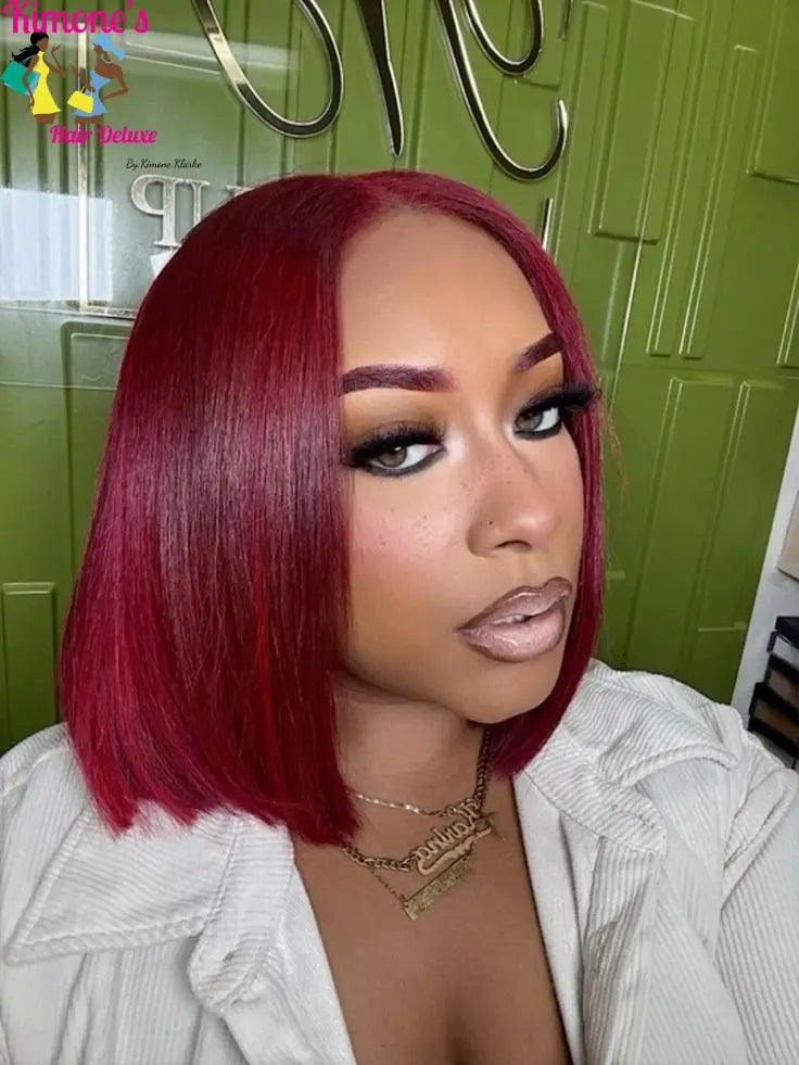 Sleek & Silky Straight Bob Wig | 13x4 HD Lace | Glueless | Brazilian Remy Kimone's Hair Deluxe