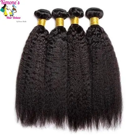 Kinky Yaki Straight Hair Bundle | Sleek & Silky Virgin Hair Kimone's Hair Deluxe