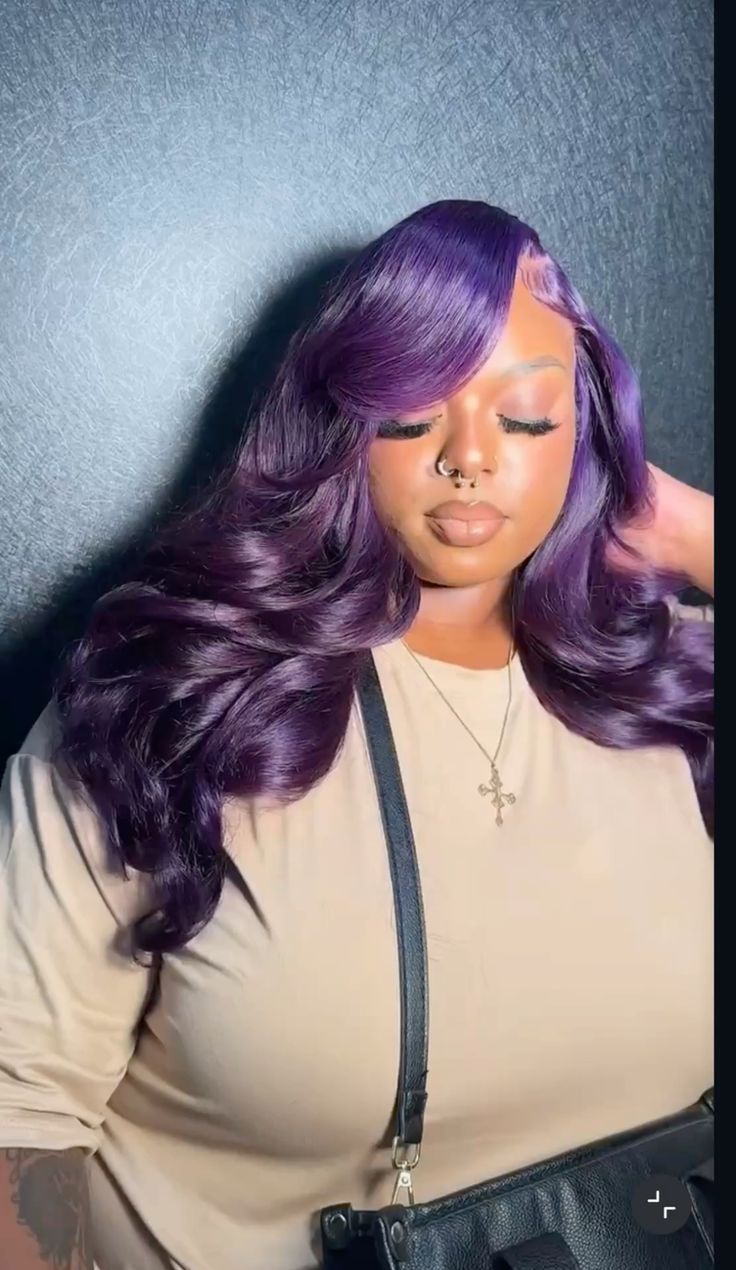 Purple Body Wave & Straight Wig | 13x6 HD Lace Front | Virgin Human Hair | Pre-Plucked | Kimone's Hair Deluxe Kimone's Hair Deluxe