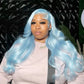 Sky Blue Body Wave & Straight Wig | 13x6 HD Lace Front | 100% Virgin Human Hair | Pre-Plucked | Kimone's Hair Deluxe Dropshipman