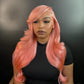 Salmon Pink Body Wave & Straight Wig | 13x6 HD Lace Front | 100% Virgin Human Hair | Pre-Plucked | Kimone's Hair Deluxe Kimone's Hair Deluxe
