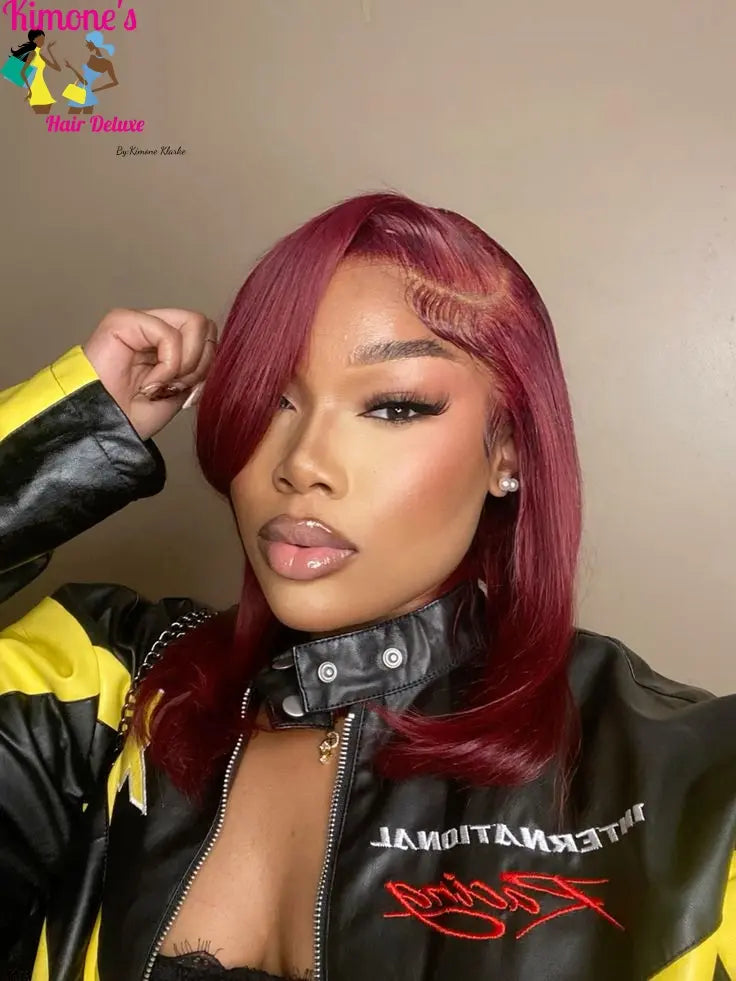 Sleek & Silky Straight Bob Wig | 13x4 HD Lace | Glueless | Brazilian Remy Kimone's Hair Deluxe