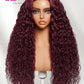 Bold Color | Black Cherry Water Wave Wig | 13x4 HD Transparent Lace | Pre-Cut, Pre-Bleached, Glueless | 150% Density Kimone's Hair Deluxe