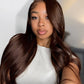 Sleek & Silky Chocolate Brown 13x4 HD Lace Front Wig | Bone Straight | 180% Density | 16"-30" Kimone's Hair Deluxe