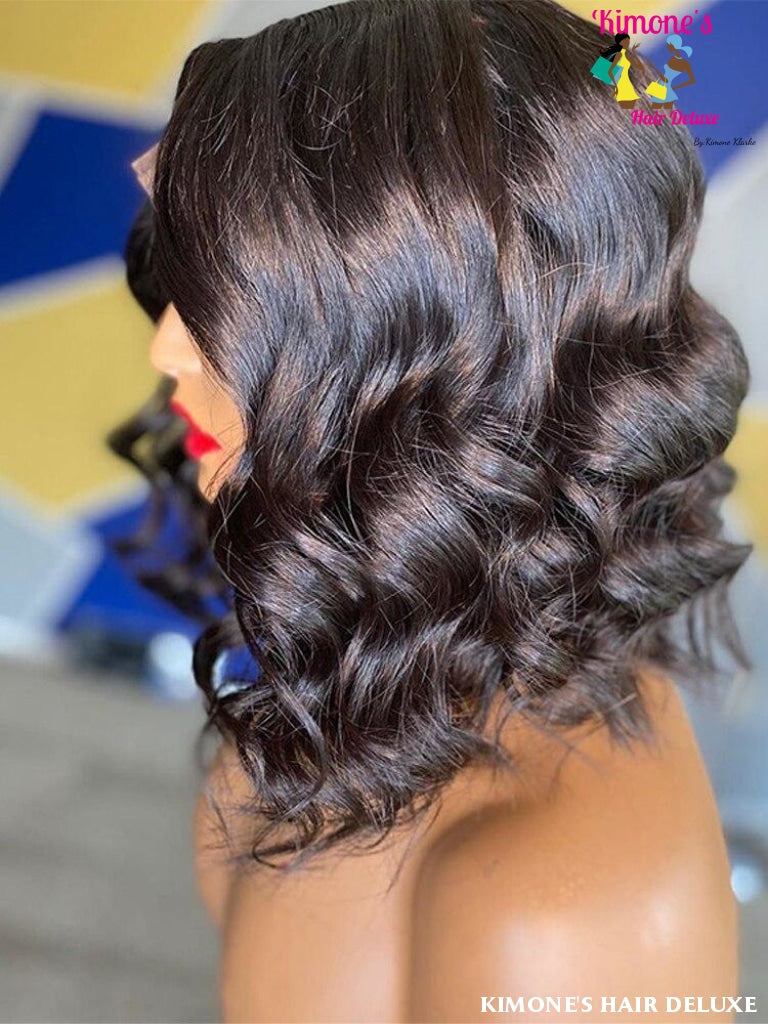 13X4 Short Bob Wig Loose Body Wave Lace Raw Unprocessed Medium Brown Lace Ocean Wigs 200168148