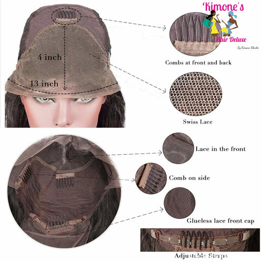 10A Virgin Short Bob Curly Human Hair Wigs Lace Front 13X4 Ombre Brown Chocolate 180% Water Wave Pre