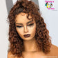 13X4 Ombre Brown #30 Water Wave Transparent Curly Human Hair Wigs Lace Front 200168148