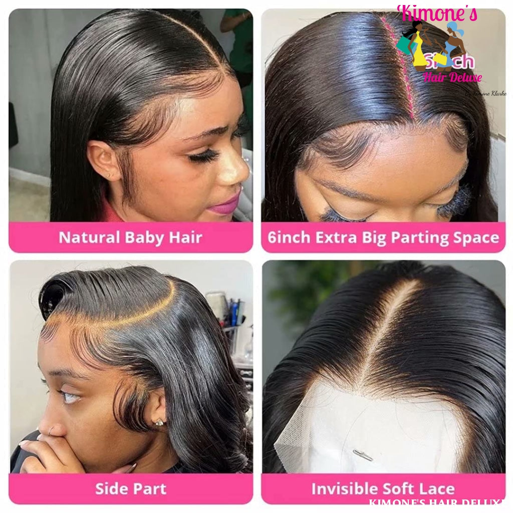 13X6 Hd Transparent Lace Front Human Hair Wigs 180% Preplucked 12A Virgin Straight 200168148