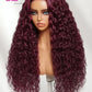 Bold Color | Black Cherry Water Wave Wig | 13x4 HD Transparent Lace | Pre-Cut, Pre-Bleached, Glueless | 150% Density Kimone's Hair Deluxe