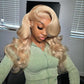 Ash Blonde Body Wave Lace Front Wig | 13x6 Ombre Human Hair Wig 180 Density