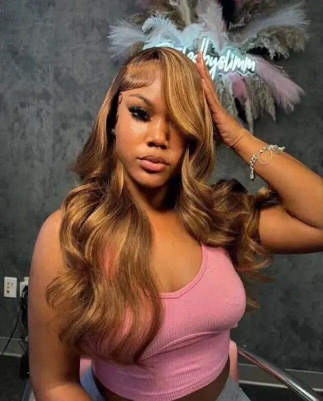 Honey Blonde Ombre Body Wave Wig | 13x6, 13x4, 4x4 & 5x5 HD Lace | Glueless | 180%-200% Density | 20"-40" Kimone's Hair Deluxe