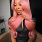 Salmon Pink Body Wave & Straight Wig | 13x6 HD Lace Front | 100% Virgin Human Hair | Pre-Plucked | Kimone's Hair Deluxe Kimone's Hair Deluxe