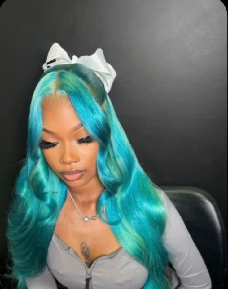 Turquoise Body Wave & Straight Wig | 13x6 HD Lace Front | 100% Virgin Human Hair | Pre-Plucked | Kimone's Hair Deluxe Dropshipman
