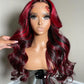99J Red Skunk Stripe Body Wave Wig | 13x6 HD Lace Front | 180% Density | Pre-Plucked | Kimone's Hair Deluxe Kimone's Hair Deluxe