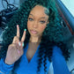 Bold Color | Emerald Green Deep Wave Wig | 13x6 HD Lace Front | 180% Density | 100% Human Hair | 20"-34"