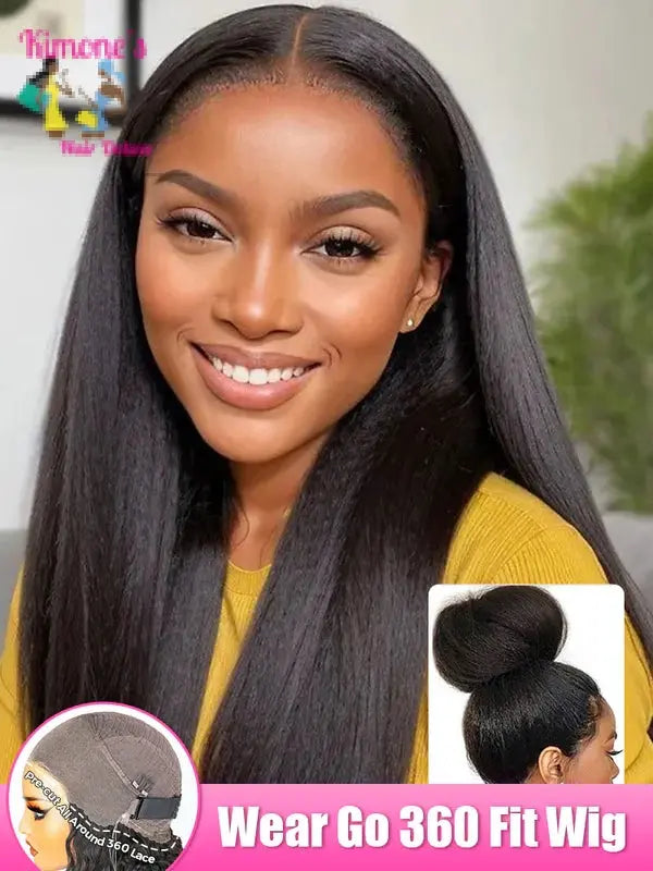 360 Full Lace Wig | Kinky Straight Human Hair | HD Lace | 200% & 250% Density | 16–40 Inches Kimone's Hair Deluxe