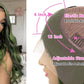 13x4 HD  Green Skunk stripe 180% Brazillian Remy Lace Front 14-26