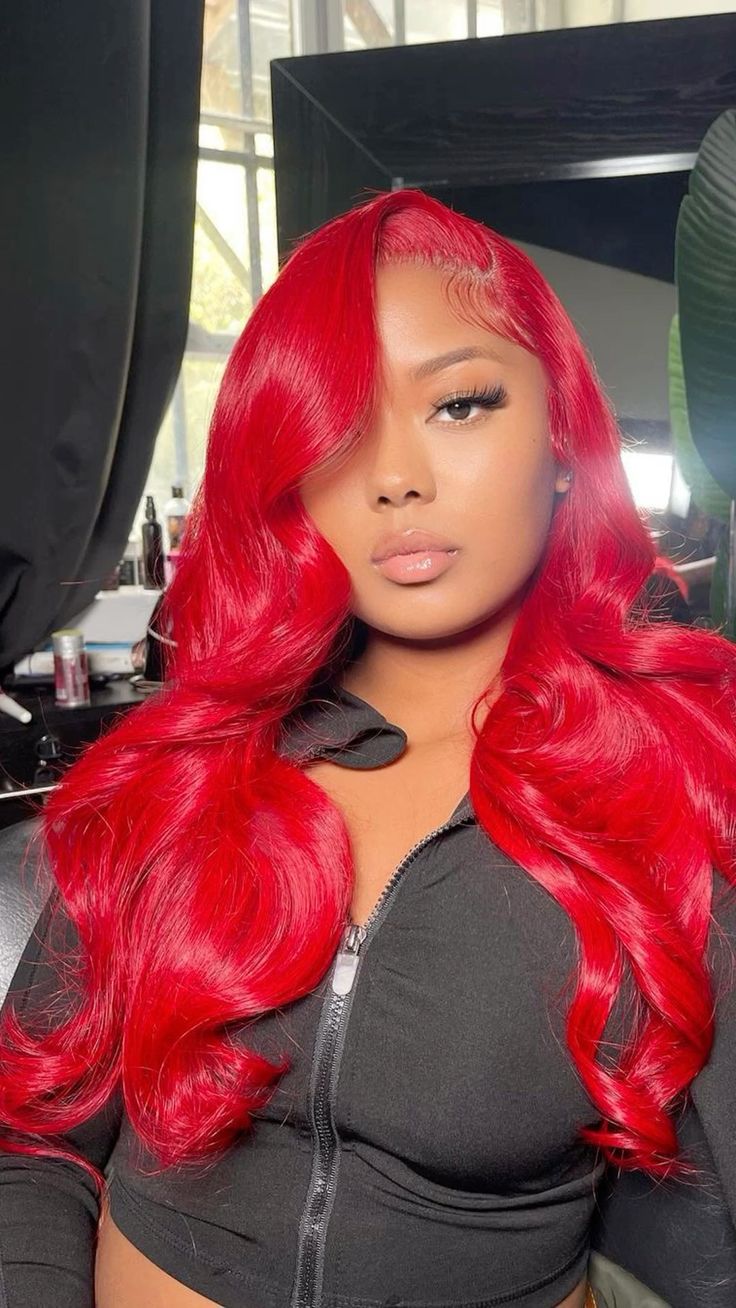 Bold Color Body Wave 13x4 HD Lace Front Wig | Red | Pre-Plucked | 20"-32" Kimone's Hair Deluxe