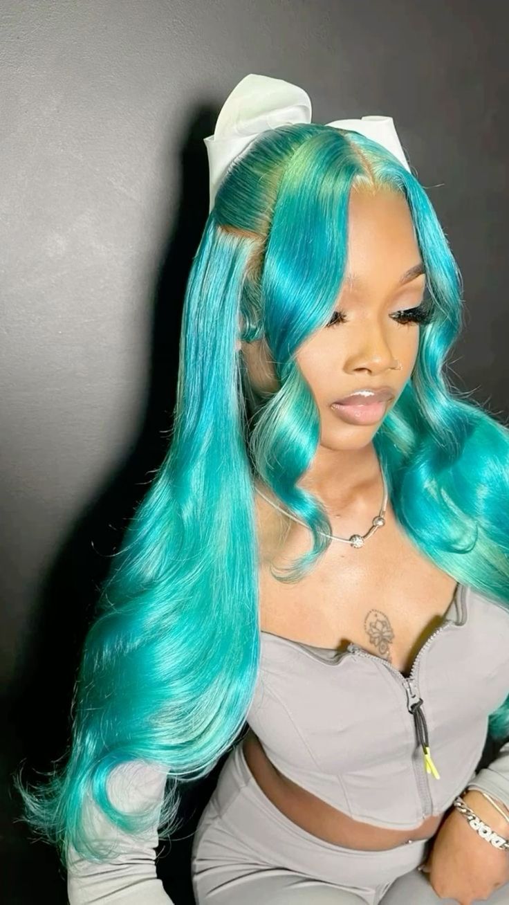 Turquoise Body Wave & Straight Wig | 13x6 HD Lace Front | 100% Virgin Human Hair | Pre-Plucked | Kimone's Hair Deluxe