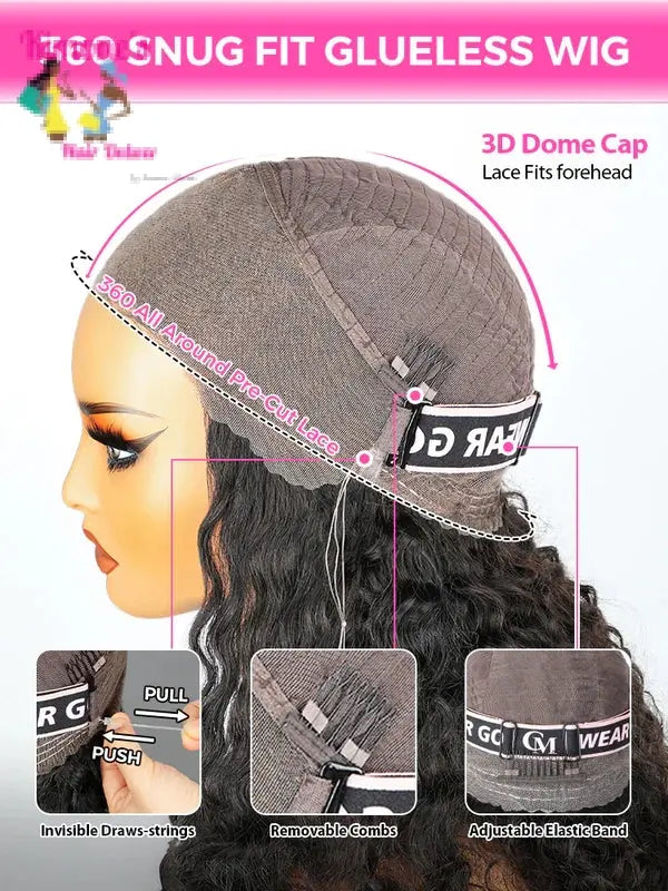 360 Full Lace Wig | Kinky Straight Human Hair | HD Lace | 200% & 250% Density | 16–40 Inches Kimone's Hair Deluxe