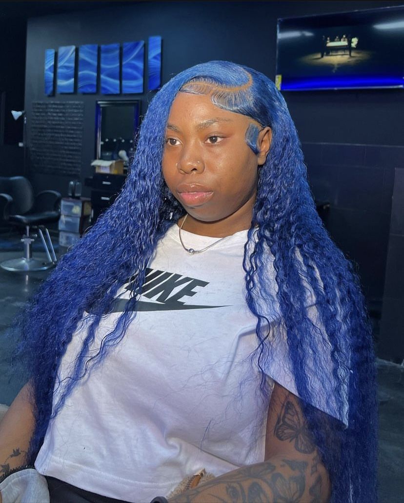 Bold Color | Blue Deep Wave Wig | 13x6 HD Lace Front | 180% Density | 100% Human Hair | 18-32"