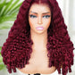 Bold Color Burmese Curly Wig | 99J | 13x6 HD Lace Front | 200% Density | 100% Virgin Human Hair | Kimone's Hair Deluxe Kimone's Hair Deluxe
