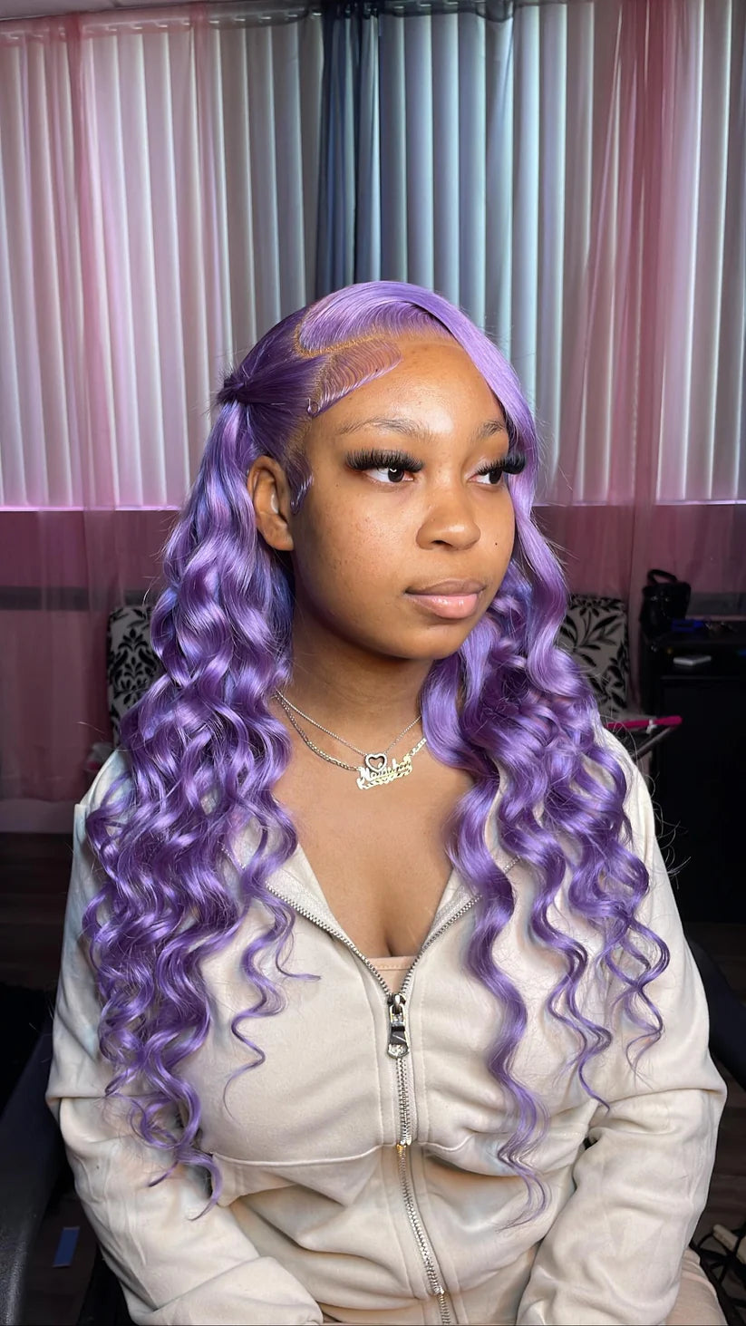 Lavender Loose Deep Wave Wig | Mermaid Hair | 13x6 HD Lace | 20–34 Inches