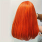 Ginger Orange Bob Wig Human Hair | 13x4 Lace Front Straight Bob
