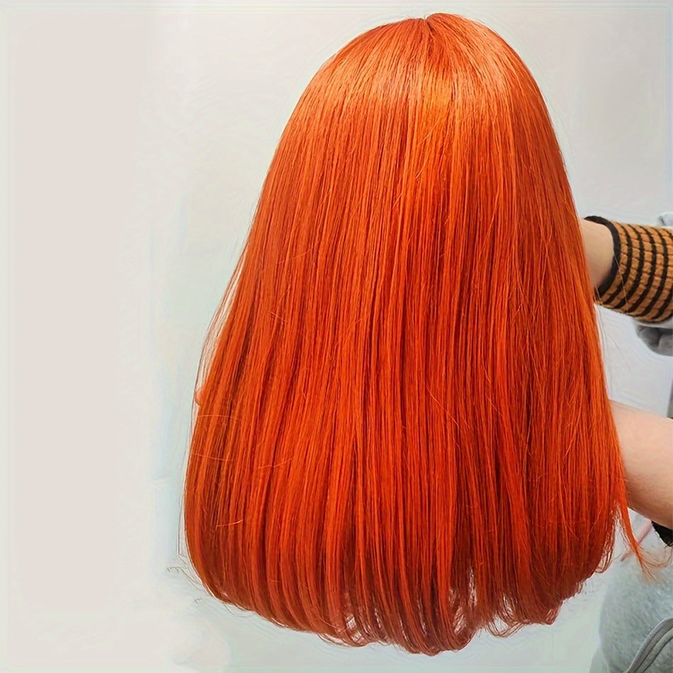 Ginger Orange Bob Wig Human Hair | 13x4 Lace Front Straight Bob