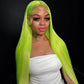 Neon Green Body Wave & Straight Wig | 13x6 HD Lace Front | Virgin Human Hair | Pre-Plucked | Kimone's Hair Deluxe Kimone's Hair Deluxe