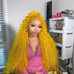 Bold Color | Yellow Deep Wave Wig | 13x6 HD Lace Front | 180% Density | 100% Human Hair | 20"-34"