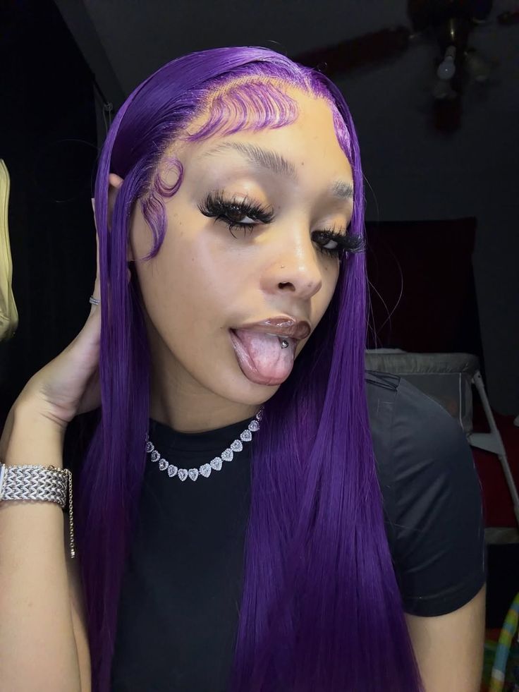 Purple Body Wave & Straight Wig | 13x6 HD Lace Front | Virgin Human Hair | Pre-Plucked | Kimone's Hair Deluxe Kimone's Hair Deluxe