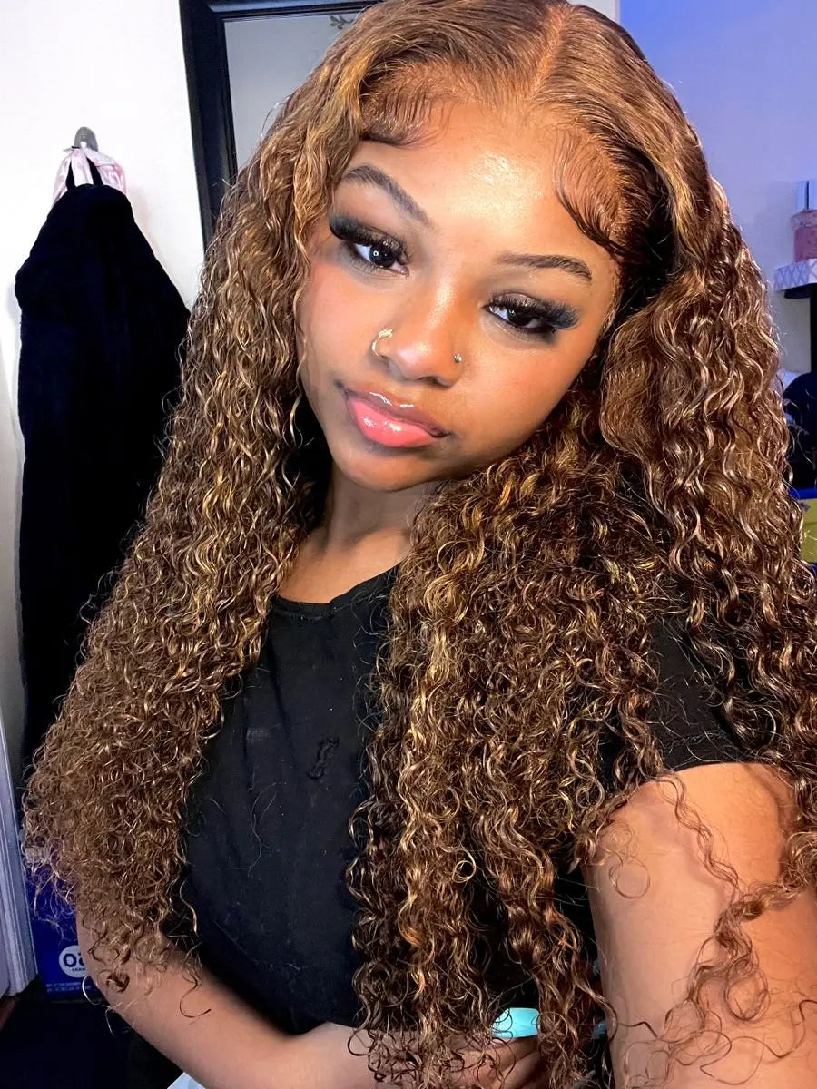 P4/27 Honey Blonde Highlight Body Wave Wig | 13x6 HD Lace | Glueless | Brazilian Remy Kimone's Hair Deluxe