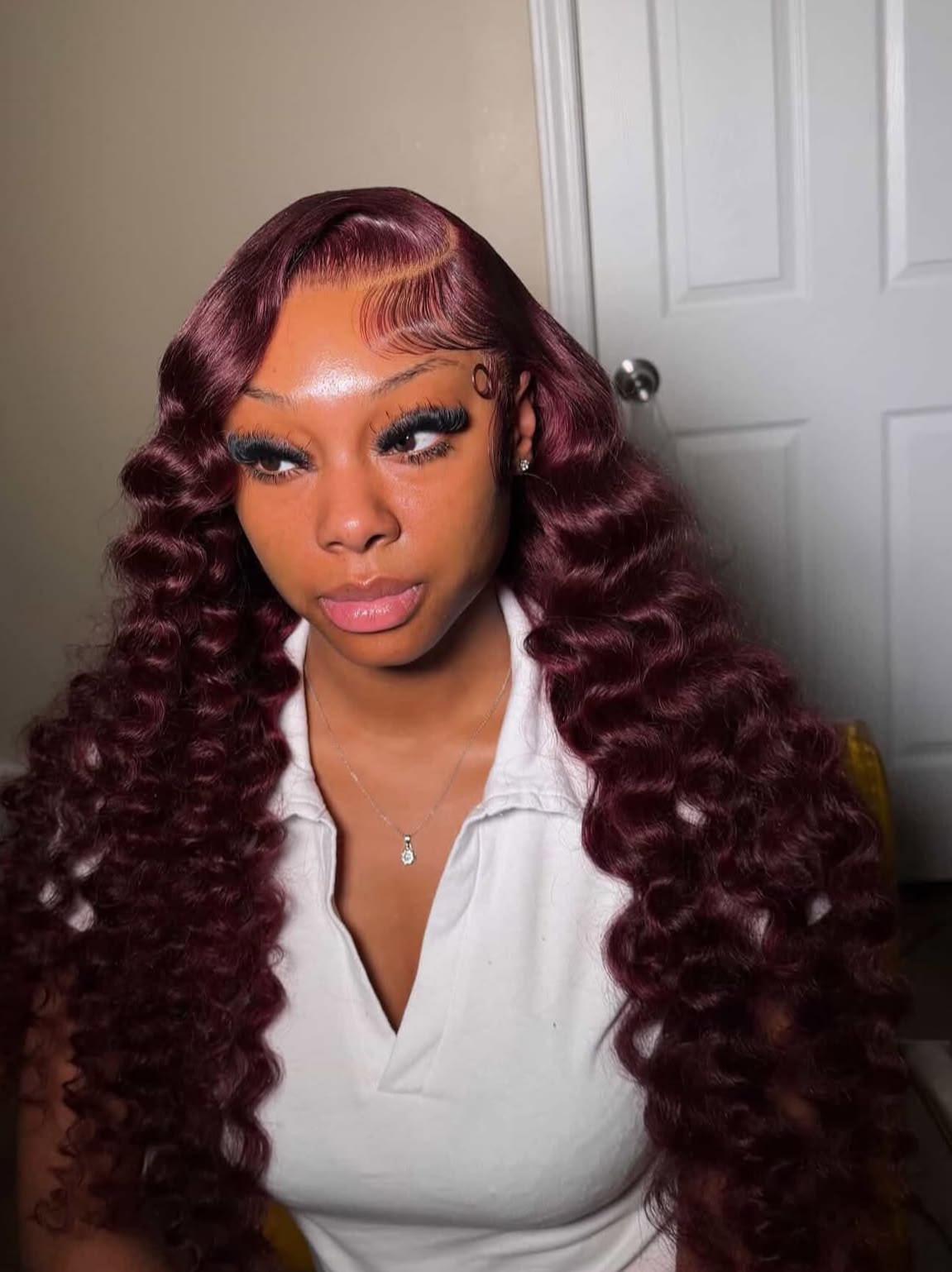 Effortless Waves 99J Burgundy Loose Wave HD Lace Front Wig