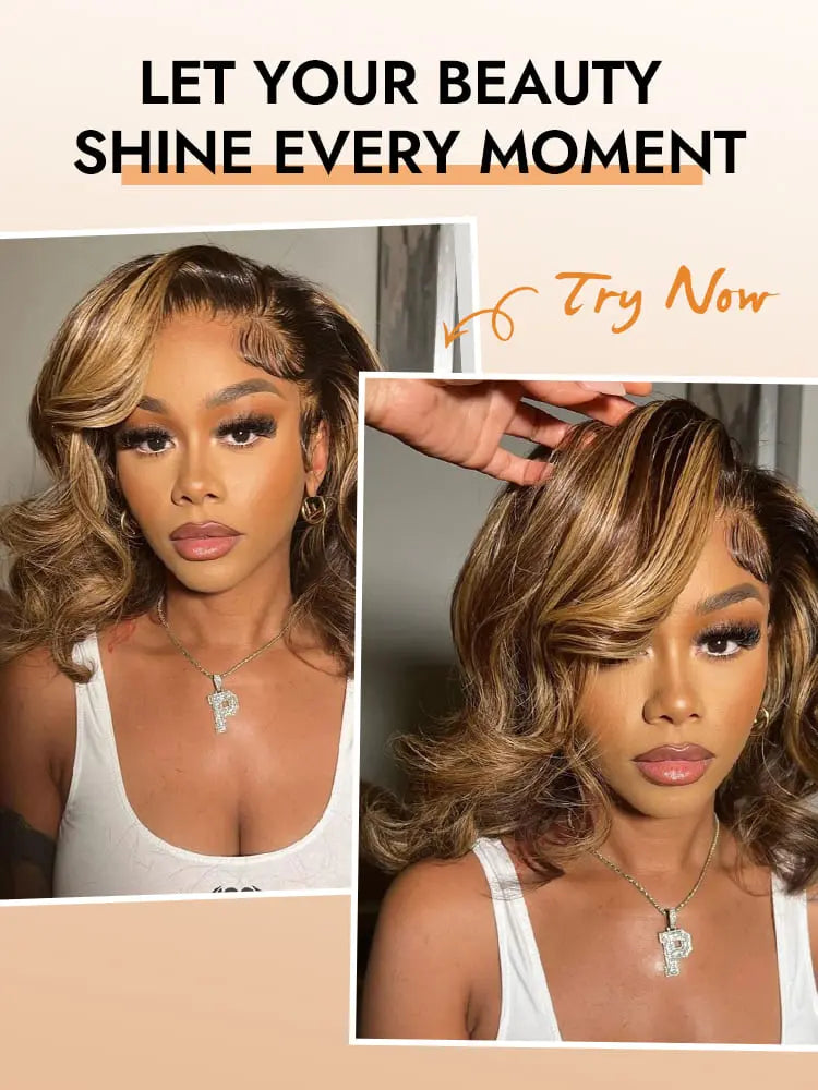 Honey Blonde Bob Wig | Chic Bob Era, 4/27 Highlight | Undetectable HD Lace, Everyday Wear, Glueless | Kimone's Hair Deluxe Kimone's Hair Deluxe