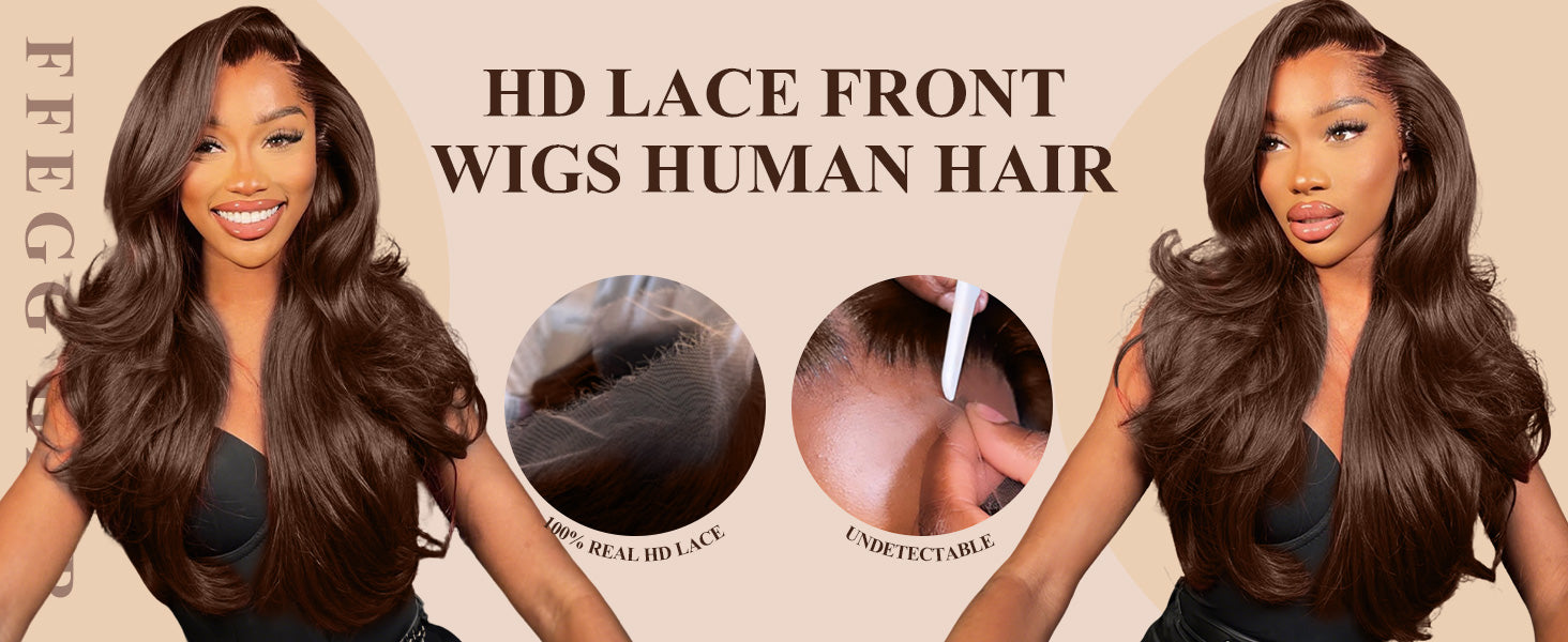 Sleek & Silky Chocolate Brown 13x4 HD Lace Front Wig | Bone Straight | 180% Density | 16"-30" Kimone's Hair Deluxe