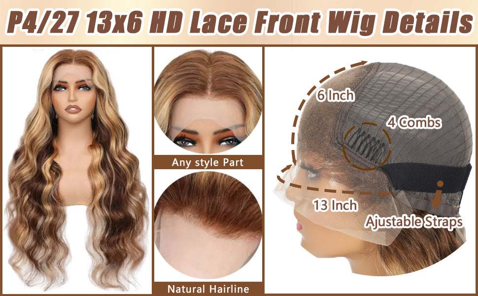 Vacation Hair Body Wave 13x6 HD Lace Front Wig | Honey Blonde 4/27 | 220% Density | 18"-32" Kimone's Hair Deluxe