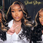613 Blonde Skunk Stripe 13X4 Natural Black Body Wave 180% Lace Front Wig 10-28In 200168148