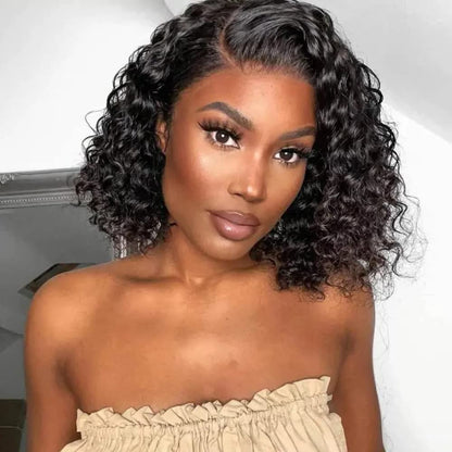 13x4 HD Water wave Bob Wig With Pre Plucked Hairline 150%  8-14in
