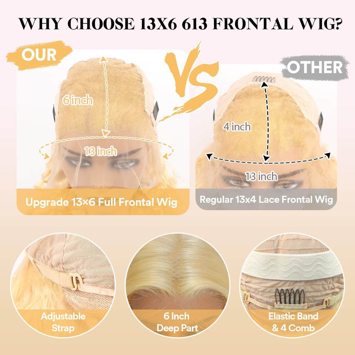 Mermaid Hair 613 Blonde Deep Wave HD Lace Front Wig | 200% Density