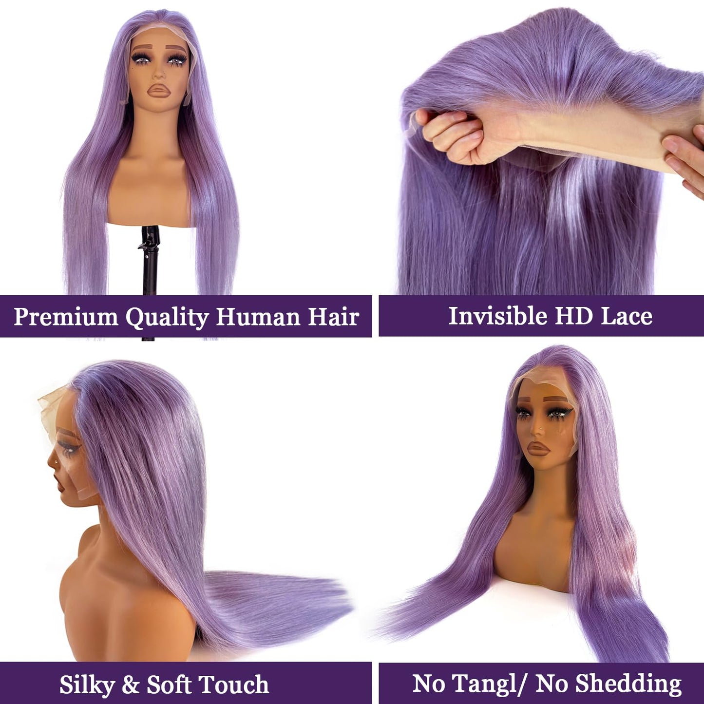 Lavender Body Wave & Straight Wig | 13x6 HD Lace Front | 100% Virgin Human Hair | Pre-Plucked | Kimone's Hair Deluxe Kimone's Hair Deluxe