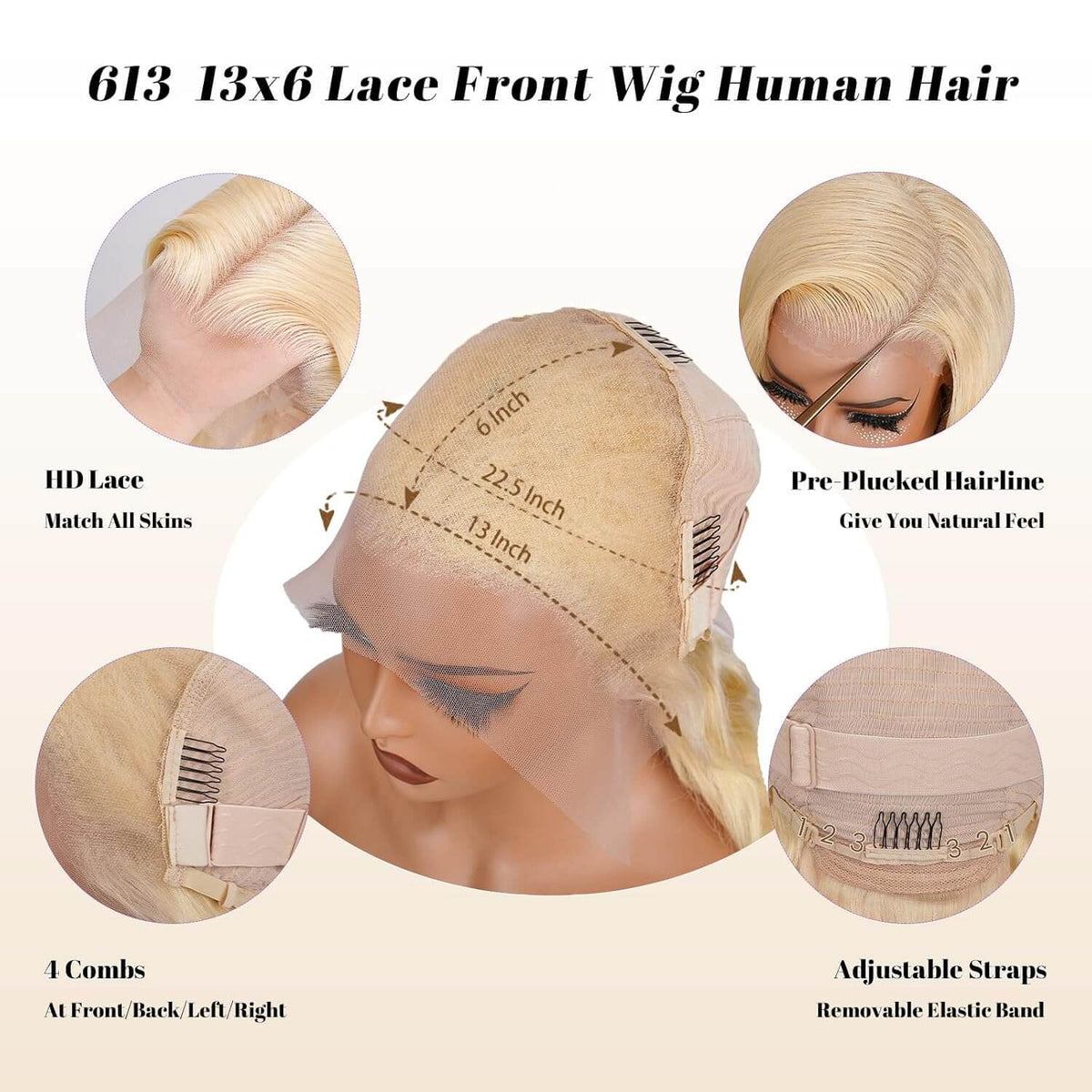 Mermaid Hair 613 Blonde Deep Wave HD Lace Front Wig | 200% Density