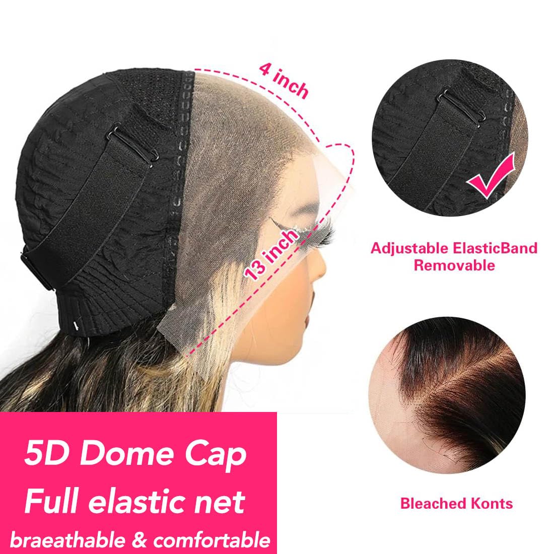 Bold Color Body Wave 13x4 HD Lace Front Wig | 1B/613 Highlight | 210% Density | 18"-32" Dropshipman