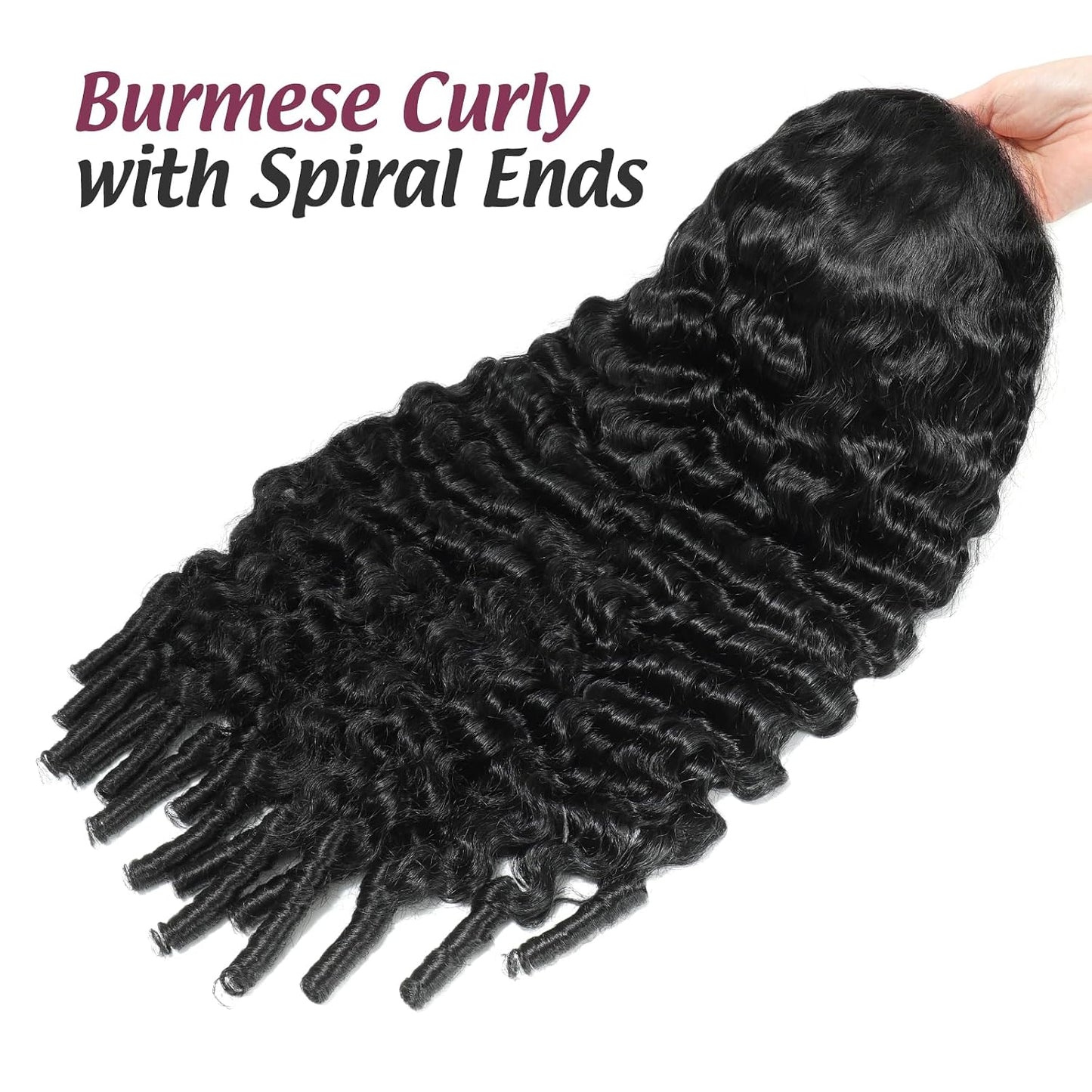 Mermaid Curls Burmese Curly Wig | 13x6 HD Lace Front | 250% Density | 100% Virgin Human Hair | Kimone's Hair Deluxe Dropshipman